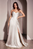 Ladivine CD378W Dress Strapless Satin A-Line Wedding Gown
