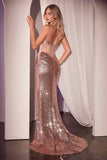 Ladivine CZ2407 Dress Strapless Sequin Fitted Corset Gown