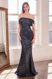 Ladivine Amoris T603 Off Shoulder Classic Modest Fitted Prom Gown
