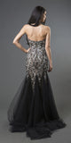 Black/Champagne Beaded Prom Gown Strapless