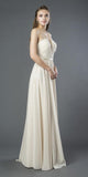 Champagne Strapless Long Formal Dress Lace-Up Back