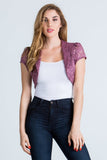 La Scala 11251 Short Sleeve Lace Jacket