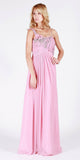 Empire Waist A-Line Long Formal Dress Dusty Rose