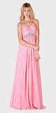 Empire Waist Strapless Long Formal Dress Dusty Rose