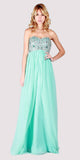Aqua Sweetheart Neckline Long Formal Dress Strapless