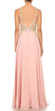 Halter Keyhole Neck Long Prom Dress Dusty Rose
