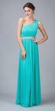 Eureka Fashion 1924 Grecian Inspired Mint Chiffon Gown Long One Shoulder