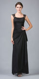 Eureka Fashion 1927 Keyhole Back Sheer Strapped Long Black Formal Gown