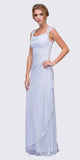 Eureka Fashion 1927 Keyhole Back Sheer Strapped Long White Formal Gown