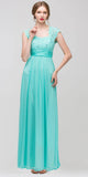 Sweetheart Neck Lace Bodice Mint Floor Length Dress