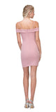 Eureka Fashion 2200 Off Shoulder Sweetheart Neckline Cocktail Dress with Spaghetti Strap Dusty Pink Back View