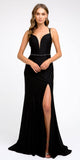Black Fit and Flare Long Prom Dress with Stylish Back