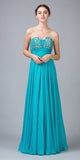 Studded Bodice A Line Long Jade Ball Gown