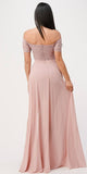 La Scala 25900 Off the Shoulder Sequins Lace High Low Dress