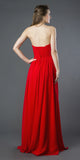 Red A-Line Long Formal Dress Embellished Bodice