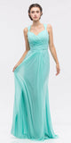 Ruched Sweetheart Neckline Floor Length Bridesmaids Dress Mint