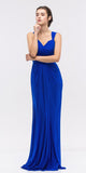 Ruched Sweetheart Neckline Floor Length Bridesmaids Dress Royal Blue