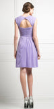 Cinderella Divine 3832 Lavender Chiffon Thick Strap Sweetheart Neckline Short Cocktail Dress Back View
