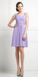 Cinderella Divine 3832 Lavender Chiffon Thick Strap Sweetheart Neckline Short Cocktail Dress