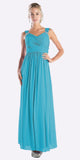 Cinderella Divine 3984 Long Beach Wedding Bridesmaid Dress Jade Flowy Chiffon