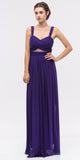Purple Prom Gown Ruched Bodice Sweetheart Neckline Cut-Out Midriff