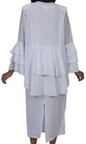 Hosanna 523 Plus Size 3 Piece Set White Ankle Length Dress