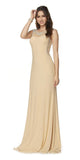 Floor Length Formal Gown Gold ITY Cap Sleeve Rhinestones