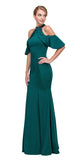 Cold Shoulder High Neckline Mermaid Prom Gown Hunter Green