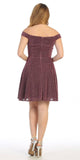 Mauve Off-Shoulder Homecoming Short Dress