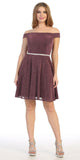 Mauve Off-Shoulder Homecoming Short Dress