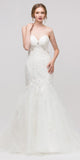 Sweetheart Neck Embellished Bodice Mermaid Wedding Gown Off White