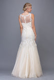 Illusion Mermaid Lace Wedding Gown Ivory/Champagne