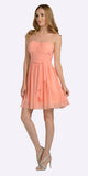 Poly USA 7006 Short Sleeveless Chiffon Bridesmaid Dress Light Coral Illusion Neck