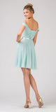 Cold-Shoulder Short Homecoming Dress Mint