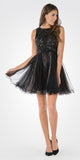 Sleeveless Tulle Skirt Embellished Bodice Damas Dress Short Black