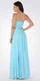 Aqua Sweetheart Neck Sequined Bodice Long Formal Dress