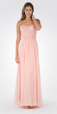 Pink Sweetheart Neck Sequined Bodice Long Formal Dress