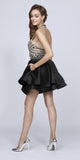Juliet 777 Two-Piece Short Prom Dress Halter Embellished Bodice Black