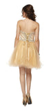 Juliet 778 Gold Sweetheart Neckline Corset Back Homecoming Dress