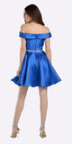 Royal Blue Off Shoulder A-Line Short Homecoming Dress