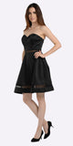 A-line Strapless Homecoming Dress Sweetheart Neckline Black