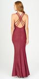 Eureka Fashion 8010 Burgundy V-Neck Mermaid Long Prom Dress Strappy Back