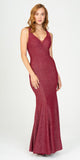Eureka Fashion 8010 Burgundy V-Neck Mermaid Long Prom Dress Strappy Back