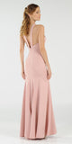 Mauve Keyhole Bodice Fit and Flare Long Formal Dress
