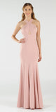 Mauve Keyhole Bodice Fit and Flare Long Formal Dress