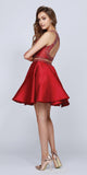 Burgundy Two-Piece Homecoming Short Dress Cut-Out Back