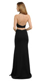 V-Neck Crop Top Two-Piece Black Long Prom Dress