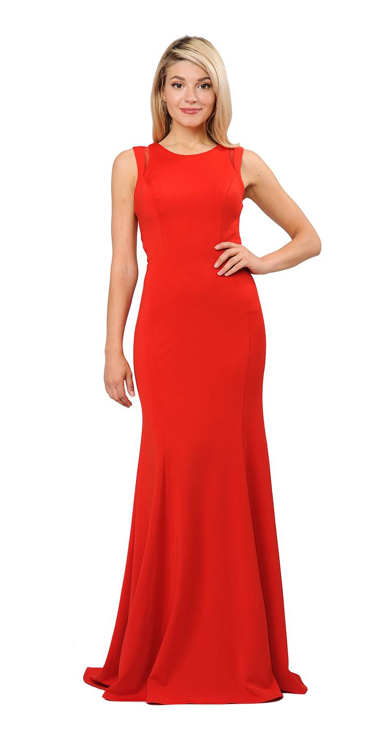 Red Long Prom Dress with Stylish Open Back
