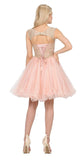 Blush Homecoming Short Dress Cut-Out Lace Up Back
