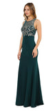 Green Mermaid Sleeveless Prom Gown with Keyhole Back